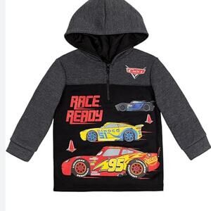 Y2K Kids Disney Cars Race Ready Toddler Boys Hooded Sweatshirt 3T